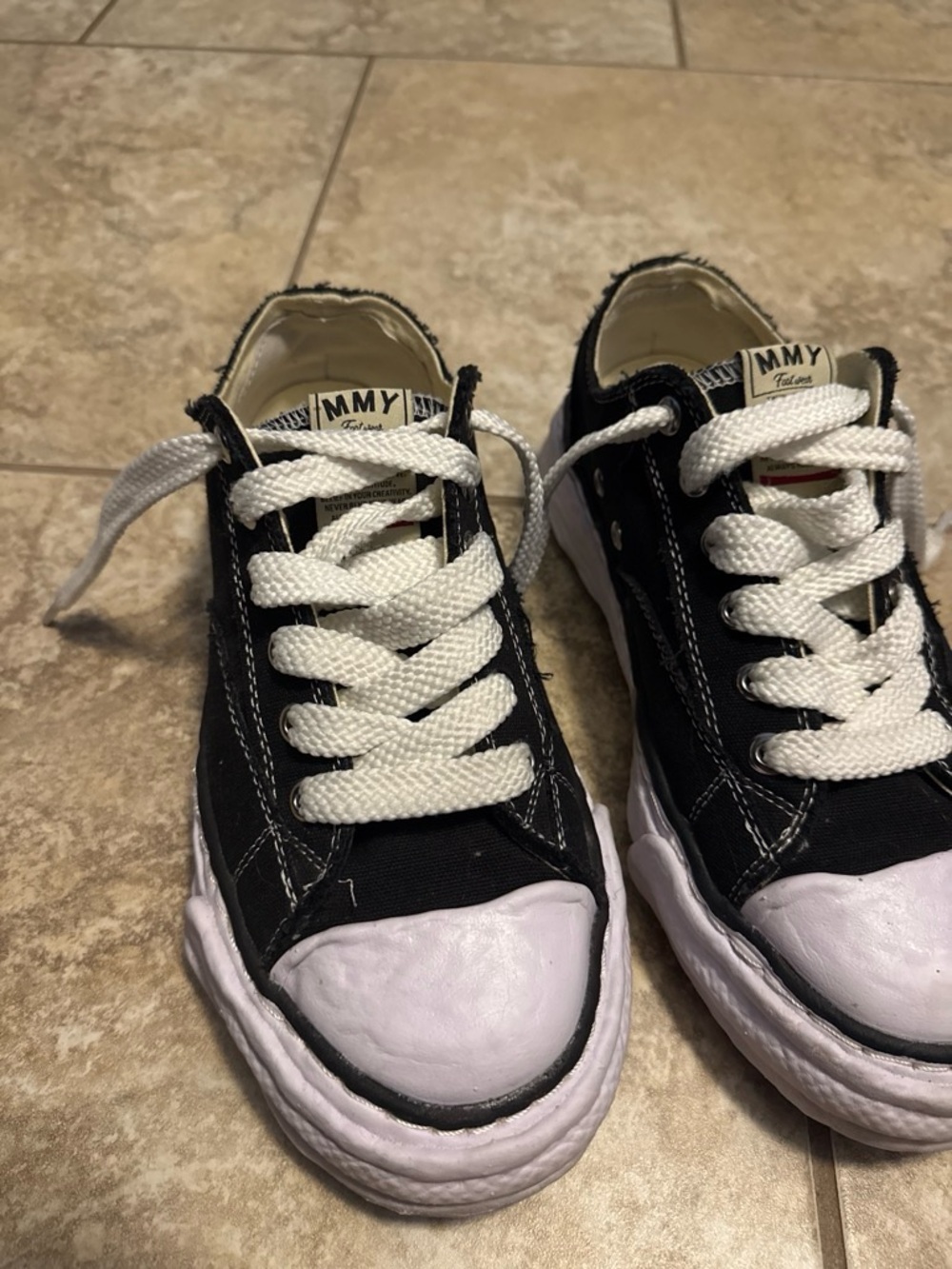 Miharayasuhiro Black and White Low-Top Sneakers